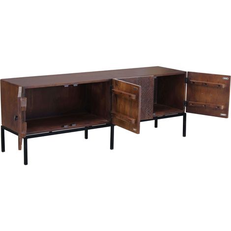 MANTRA - porta tv con decoro 4 ante legno e ferro (1/4)