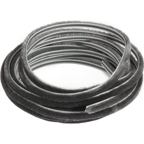 Brosse de protection contre les intempéries, 10 m (L) x 7 mm (l) x 6 mm (T) adhésif pour cadre de fenêtre - Bande d'étanchéité en feutre haute densité - Boudin de porte (1/5)