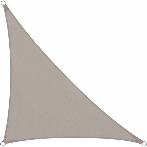 1 voile solaire, 5 m x 5 m, gris clair, protection UV 95 %, occultation 90 %, revêtement PU double couche, design concave (1/5)