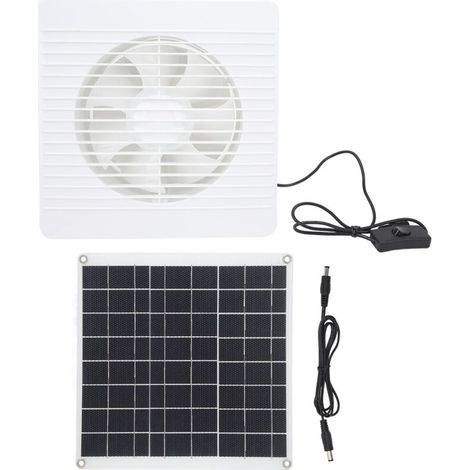Ventilateur alimenté par panneau solaire pour maintenir la Circulation de l'air, 6 pales, 15W, ventilateur d'extraction pour poulaillers et serres, 8 pouces (1/5)