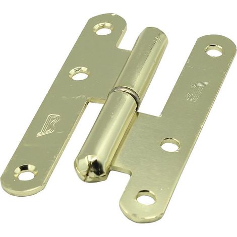 BECUSA pernio latonado 403 9.5 mm izq. canto redondo , Pernio Ref 403 ideal para la instalación de puertas y ventanas. Con el canto redondo. Con 6 huecos para atornillar. Eje indep (1/2)