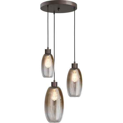 Lampe pendante Vide Olive avec 3 verres - cacao - Ø35cm - 2432-15-35-3-02-111 (1/2)