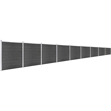 Maison Exclusive - Zaunelement Set WPC 1564x186 cm Schwarz
