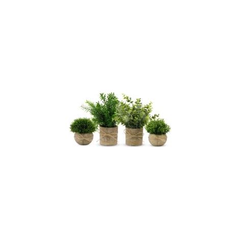 4 Pièces Plantes Artificielles Interieur, Mini Fausse Plante Interieur pour Decoration Chambre, Plante Artificielle Interieur pour Maison Salle de Bain Bureau Cuisine Décoration