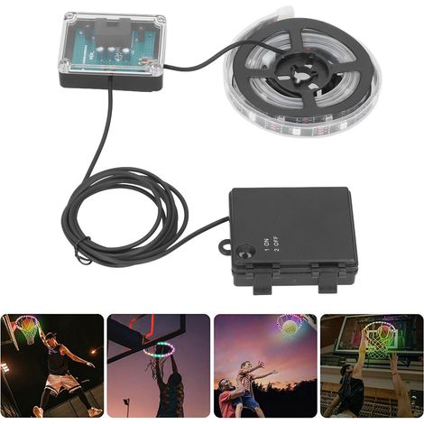 LED-Lichtleiste für Basketballkorb, farbwechselnd, solarbetrieben, regensicher, für den Innen- und Außenbereich geeignet, Nachtsichtfunktion, mit Punktesensor. (1/5)