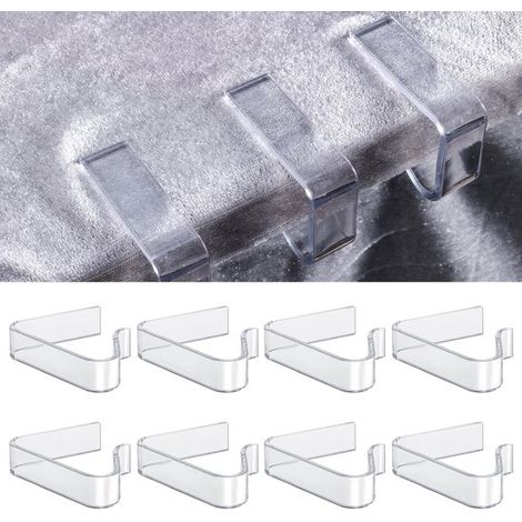 Pinces à nappe Dailygoods, lot de 8, supports de nappe transparents en plastique ABS, pour nappes d'une épaisseur de 1,7 à 3,5 cm. Lavage à la main recommandé. (1/5)
