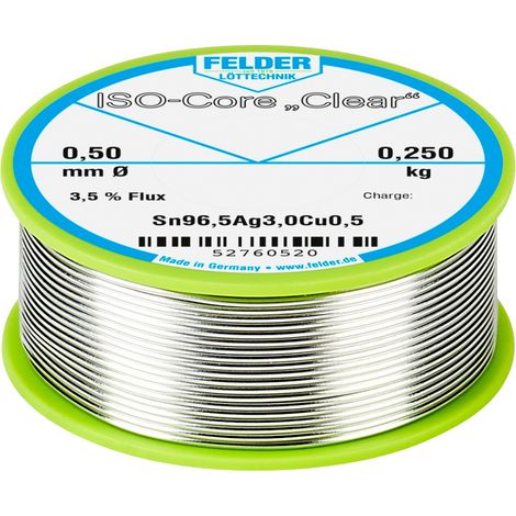 Felder ISO-Core "Clear" SAC305 Lötzinn Spule Sn96,5Ag3Cu0,5 0.250 kg 0.5 mm