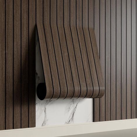 Selbstklebende 3D-Wandpaneele – Optik in geräucherter Holzoptik – PVC-Paneele 300 x 40 cm, geeignet für Wände und Decken – Schalldämmung (1/5)