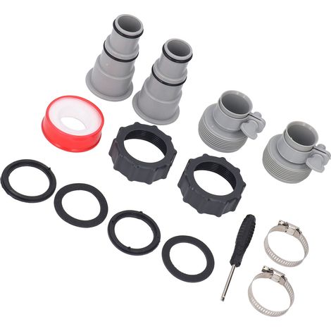 Kit d'adaptateurs filetés pour tuyau, raccord de remplacement à collier pour tuyaux de 1,5 et 1,25 pouce, pompe de filtration, générateur, système au sel (1/5)