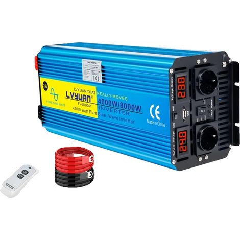 Onduleur, Onde Sinusoïdale Pure, Télécommande, 24V 230V UE (1/2)