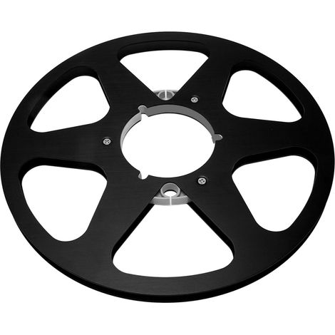Bobine réceptrice audio à ouverture facile 10 pouces/1/4 pouce, en alliage d'aluminium avec 6 trous d'aération, pour bobines de bande vides, noire (1/5)