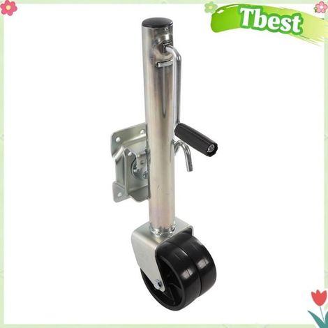 Cric de remorque - TBEST - Double roue - 1 500 Lb - Plaque rotative renforcée - Roulettes pour bateau/remorque (1/5)
