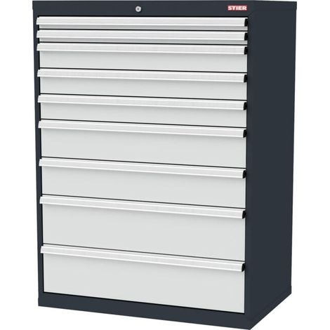 STIER Armoire à tiroirs 9 tiroirs 900 x 575 x 1220 mm 80 kg (1/2)