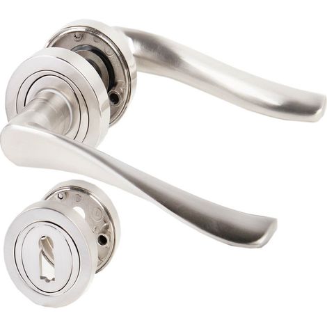 Türdrücker Türgriff Wigo Türklinke Türbeschlag Drückergarnitur Zamak Nickel matt Buntbart