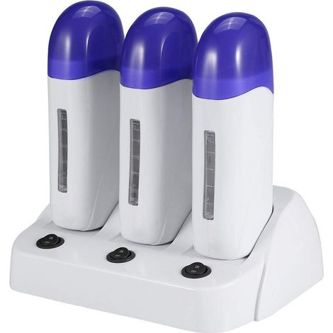 Appareil d'épilation à la cire portable, chauffe-cire dépilatoire, kit d'épilateur avec 3 types de rouleaux chauffants pour cire dépilatoire portables-AquaForge (1/5)