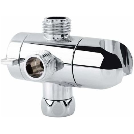 3 voies Inverseur Bras de douche pour douchette Combo Pomme de douche monté Vanne Fix Support de salle de bain (1/5)