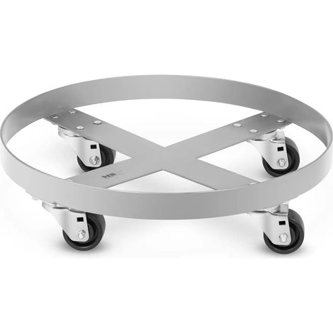 Rouleur chariot de transport porte-fût diamètre 60 cm 300 kg acier gris (1/4)