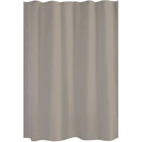 1 rideau de douche taupe, polyester résistant, 180 x 200 cm, imperméable et anti-goutte, salle de bain moderne
