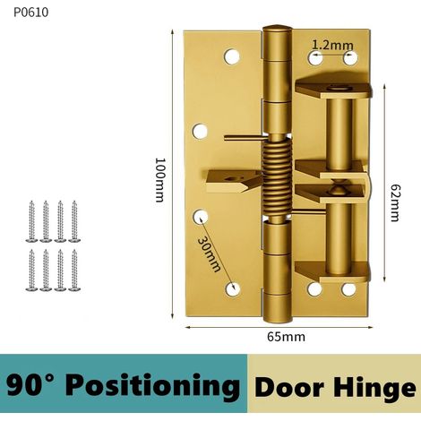 (6 pièces) Ferme-porte automatique 3 en 1 robuste, charnières à ressort invisibles à fermeture automatique, butée de porte à positionnement à 90° (1/5)