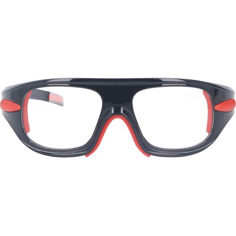 Lunettes de basketball noires en polycarbonate anti-collision, montures légères pour myopes avec étui et dragonne, idéales pour le football. (1/5)