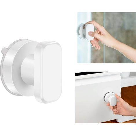 Poignée de porte à ventouse, Poignet Ventouse Baie Vitrée, Poignée Ventouse pour Cuisine Chambre, Poignées de Baie Vitrée avec Ventouse Forte pour Salle de Bain, 2 Pièces (1/5)