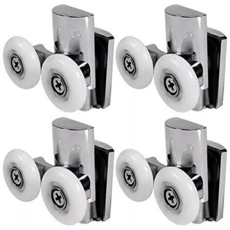 VURAHOME - Roulettes de porte de douche de 23 mm pour le haut ou le bas, adaptées aux portes coulissantes en verre des cabines de salle de bains. (1/5)