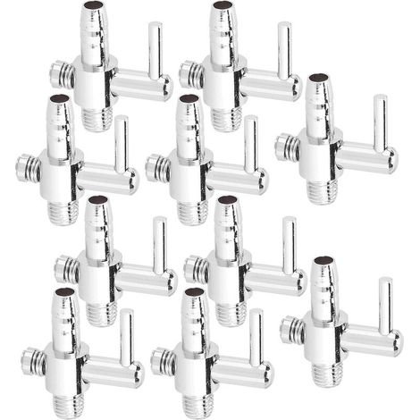 Pompe à oxygène pour aquarium en inox, 10 pièces, valve de réglage du débit (1/4)