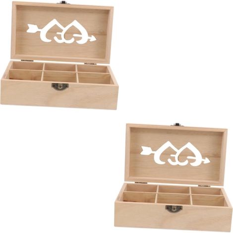 Lot De 2 Boîtes en Bois Petit Support De Rangement Organisateur Panier À Aiguilles Panier À Outils De Couture Panier À Épingles Délicates Étui À Couture Panier À Outils De (1/5)