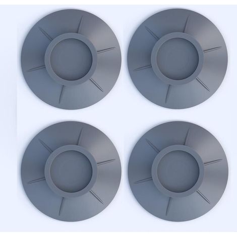 4 pièces tapis anti-vibrations pour machine à laver et sèche-linge – semelles en caoutchouc amortissantes, supports isolants contre les vibrations et le bruit, gris