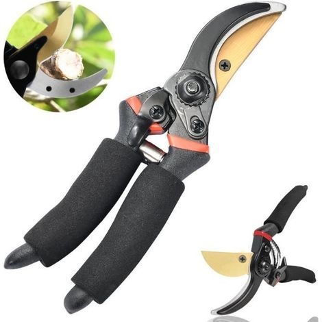 Garden Secateurs - BRAND - Alloy Steel - Ergonomic Handle - Sharp Blade