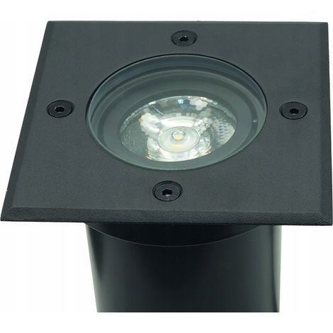 LAMPADA QUADRATA NERA 11CM MOBILE GU10 10W IP67 IK09 RESISTENTE (1/5)