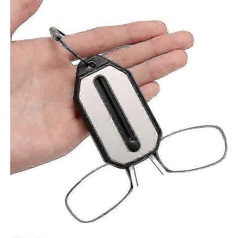 Lunettes de lecture pratiques avec mini pince-nez et porte-clés + étui, style Thinoptics (renforcé de 1,50) (1/5)
