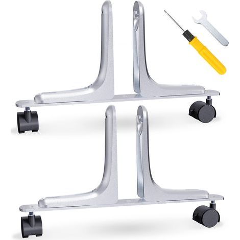 Lot de 2 pieds de chauffage infrarouge, chauffage infrarouge universel, pieds pour chauffage infrarouge, alliage d'aluminium robuste(argent) (1/5)