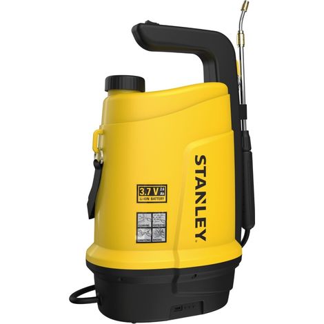 Stanley – Pulvérisateur électrique 5L – Batterie lithium 3,7 V / 2,6 Ah – Lance télescopique 50-70 cm – Pression 2 bars – Débit 0,33 L/min