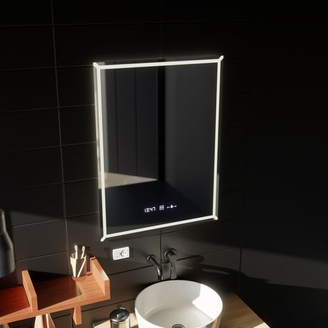 Miroir LED Rectangulaire 60x80cm Villay Desembuage Gradable (1/2)