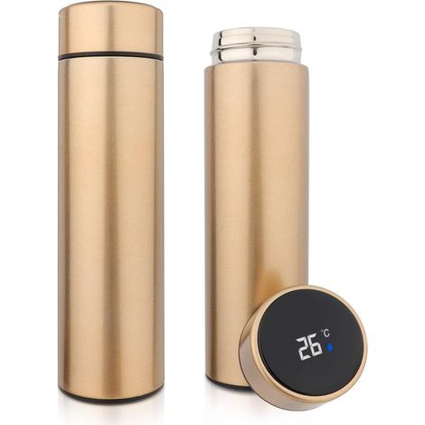 Gobelet isotherme scolaire pour enfants en acier inoxydable 304 avec affichage intelligent de la température (doré) (1/5)