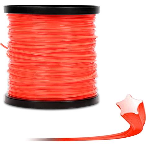 Randaco Mähfaden 100M Rund/Stern/6-skant Trimmerfäden Ersatz 2,4mm Orange