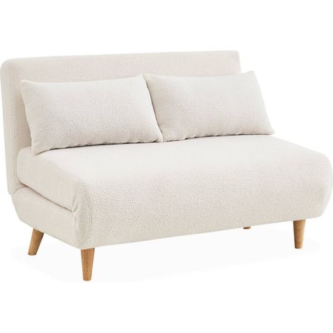 sweeek - 2-Sitzer Schlafsofa mit Bouclé-Bezug (1/5)