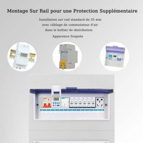 Minuterie Numérique - Écran LCD - Programmation Hebdomadaire - 16 Cycles Marche/Arrêt - Rail DIN - 1 Pièce (1/4)