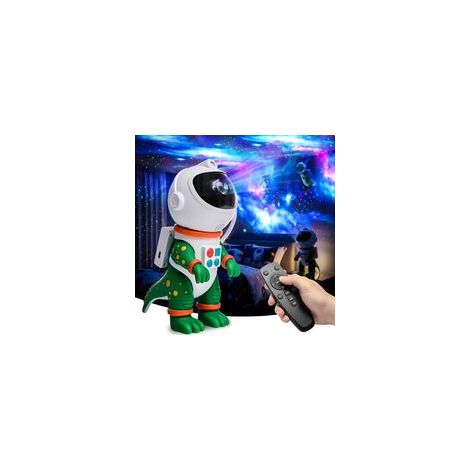 Projecteur Ciel Etoile Dinosaure Astronaute, Veilleuse Galaxy avec 8 Modes, Rotation 360°,  & Minuteur, Lampe Ambiance Chambre pour Enfants, Adultes, Fêtes & Cadeaux (Vert)
