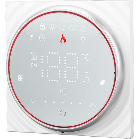 Thermostat intelligent pour maison avec affichage LED, contrôleur programmable de chauffage au sol pour appareils électroménagers, CA 95-240 V, blanc