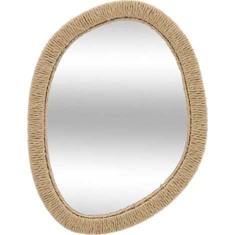 Miroir Design Effet Corde "Tilia" 40cm Naturel