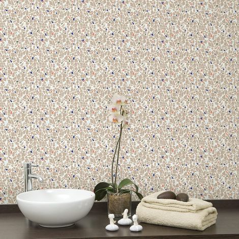 Sticker Mural Carrelage adhésif Cuisine Salle de Bain - 24 Stickers CARRELAGES TERRAZZO Rossi - 24 stickers 10x10cm (1/5)