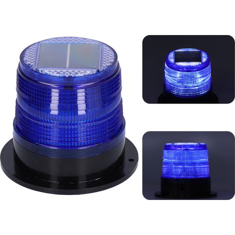 Blinkendes Nachtsignallicht, Solarsignallicht für Fahrzeuge, Stroboskoplicht, magnetisches LED-Licht, Signallicht, blau. (1/5)