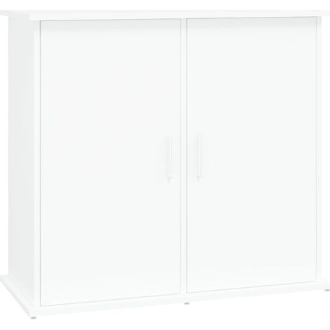 Vidaxl – Support pour aquarium blanc 81x36x73 cm – Bois d'ingénierie résistant à l'humidité – Armoire de rangement avec 4 compartiments – Design élégant (1/5)
