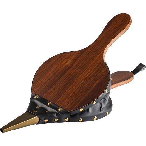 Soufflet en bois pour cheminée, allume-feu à soufflet, bois naturel brun, accessoire foyer, 1 pièce (1/5)