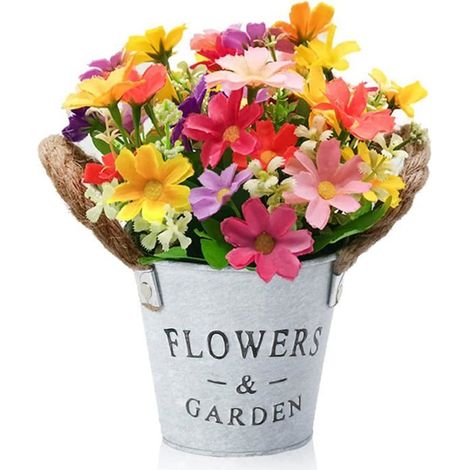 Plantes Artificielles en Pot,Fleurs Artificielles Deco,Plantes Artificielles Interieur/Extérieur Decoration Fleurs Artificiel-Coloré (1/5)