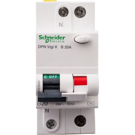 DPN K DIFFERENTIAL-LEISTUNGSSCHALTER B 20A 1P+N 30MA 2M AC 6KA ACTI 9 A9D22620