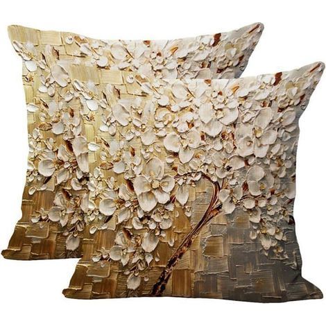 Kissenbezug, dekorativer Kissenbezug für Sofa, Wohnzimmer, Schlafzimmer, 45x45 cm, 2er-Set (braun) (1/2)