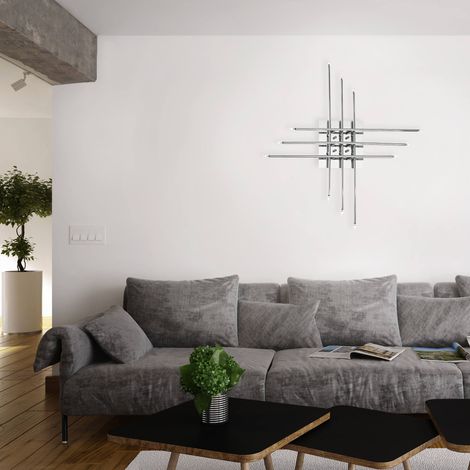 Wandleuchte Passerini, Wandlampe aus Metall, Silber